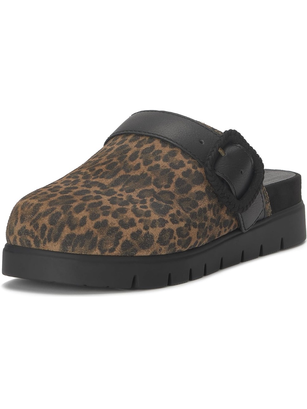 Lucky Brand Leopard Print Slip-On Clog with Black Trim